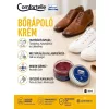 Comfortelle Movi Leather Shoe Beauty Cream bőrápoló krém 50 ml-es üvegtégelyben, elegáns barna bőrcipő és fehér vászontornacipő mellett bemutatva a táskák, kesztyűk és lábbelik ápolásához.